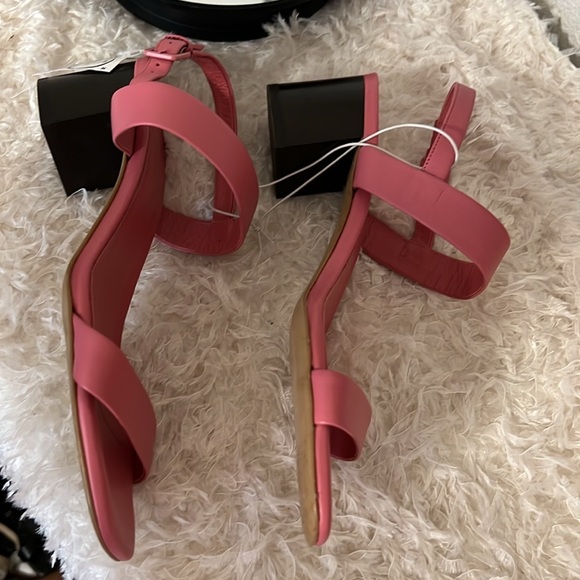 Everlane Double Strap Block Heeled Sandal Rose Pink Size 8 - Picture 3 of 11